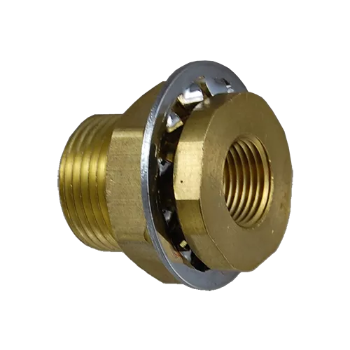 00397-03 | 1/4" NPTF Brass Bulkhead Coupling, 0.94" long