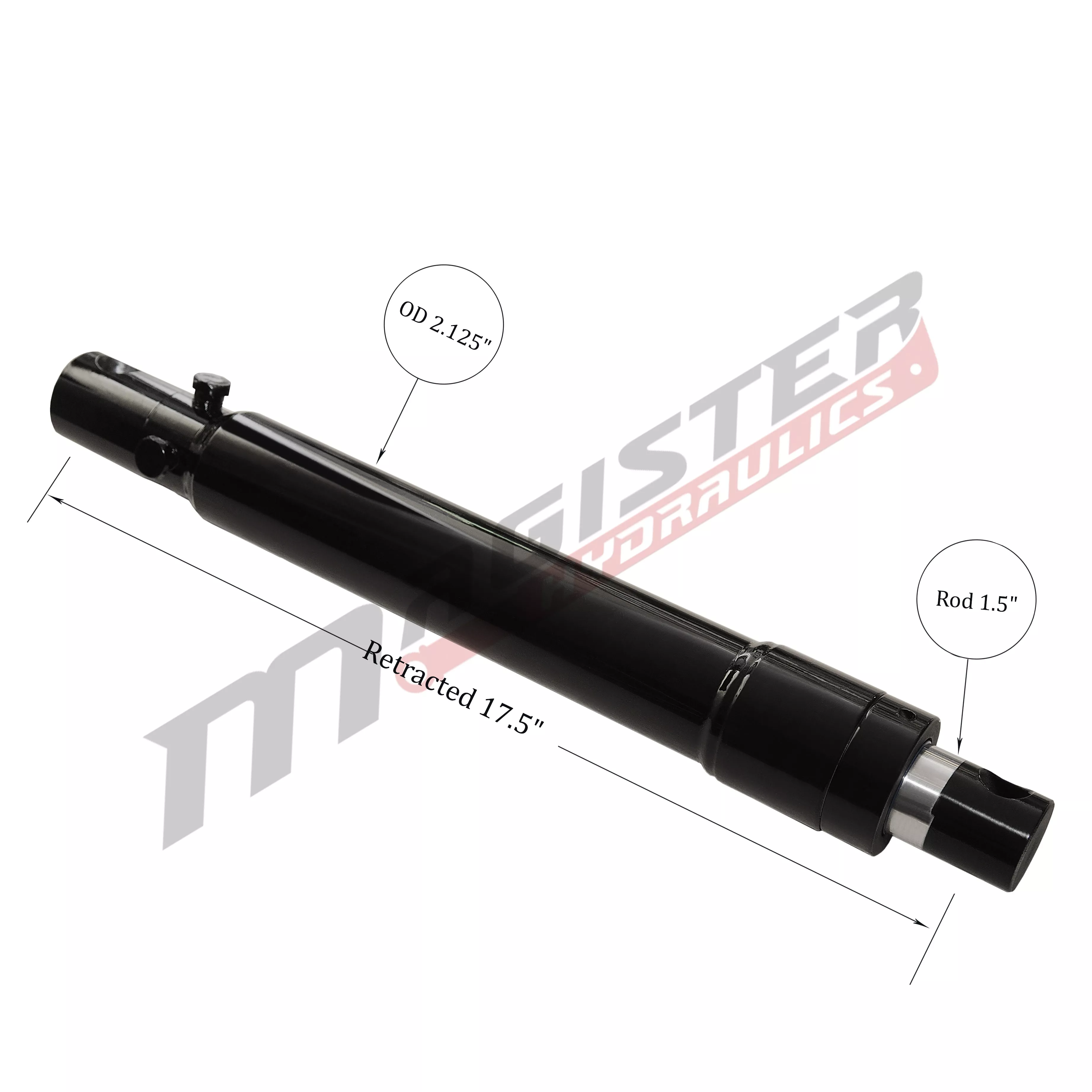 1.5" bore x 10" stroke snow plow Western hydraulic cylinder 1" pin