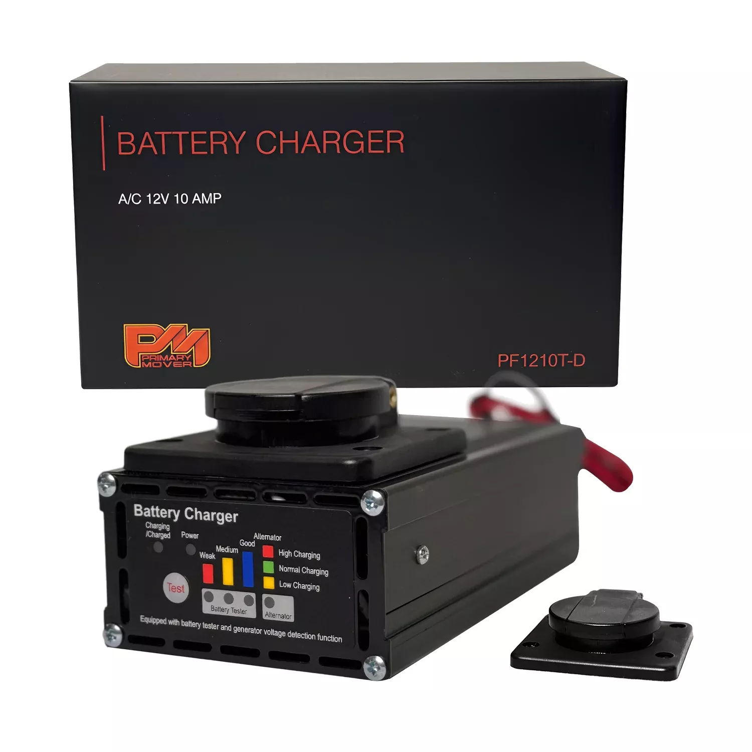 10 Amp Panel Mount Battery Charger for 12V Trailer Batteries – Onboard Smart 3-Step Charger for Hydraulic Dump Trailers |PM1210T-D