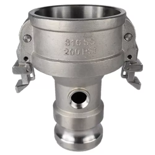 12SSDA3020LTDBL - 3"x2"Double Lock Coupler x Adapter w/Blow Down Stainless Steel Cam and Groove Fitting