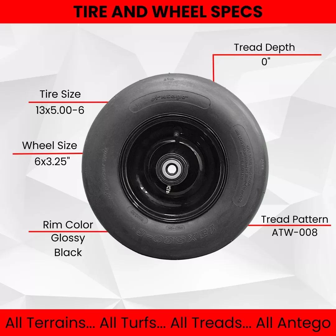 13x5.00-6 Pneumatic Tire and 6x3.25 Wheel Assemblies (Set of Four)