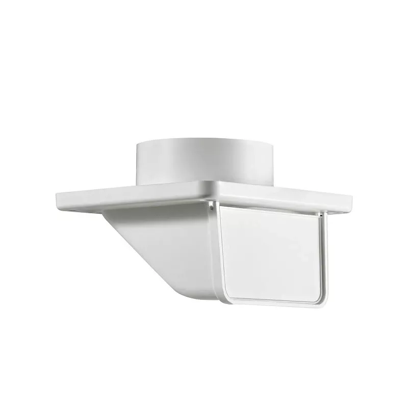 143w Under Eave Vent, 4 In Duct, White Plastic Hood, 5-3/4 In W