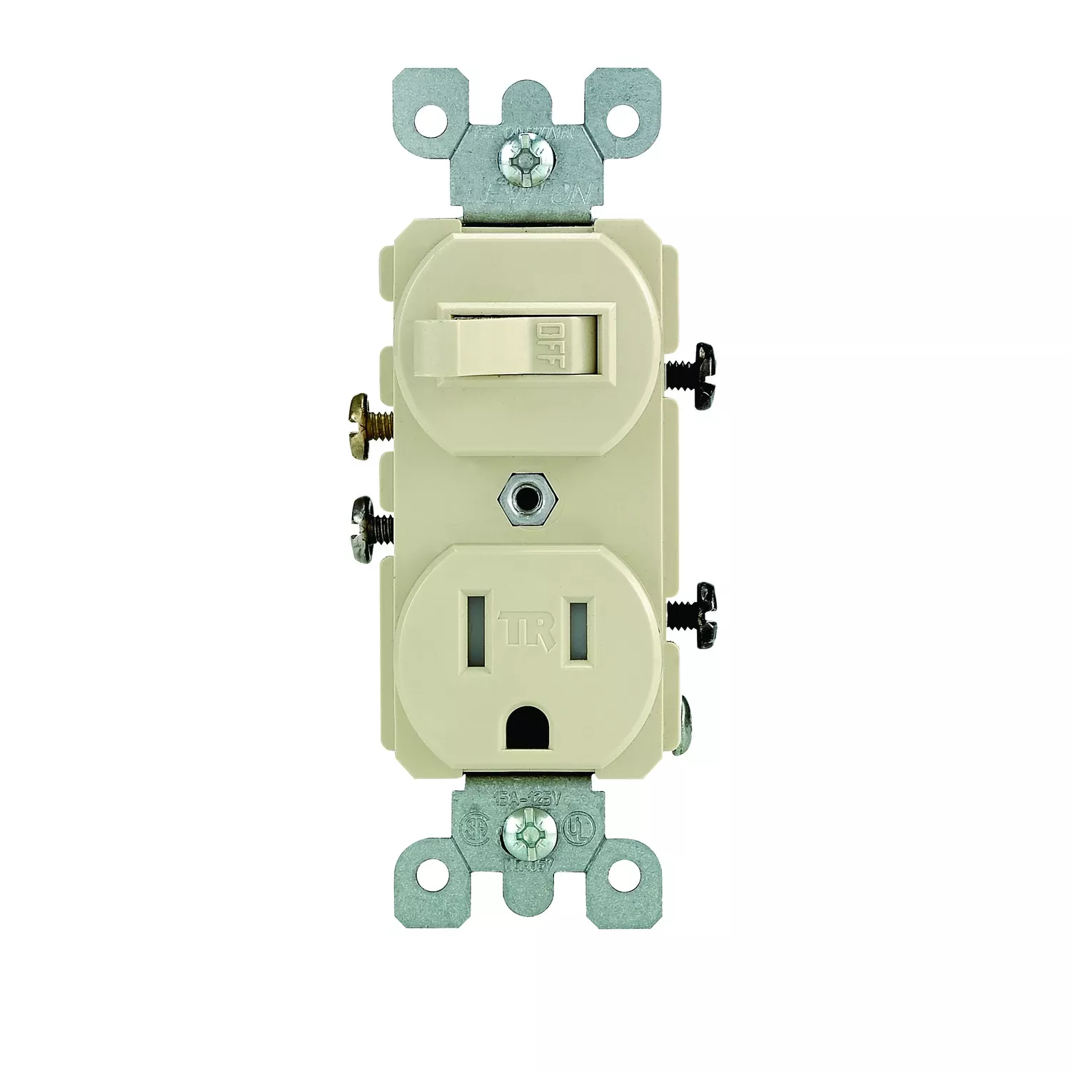 15 Amp Tamper-resistant Combination Switch And Outlet, Ivory