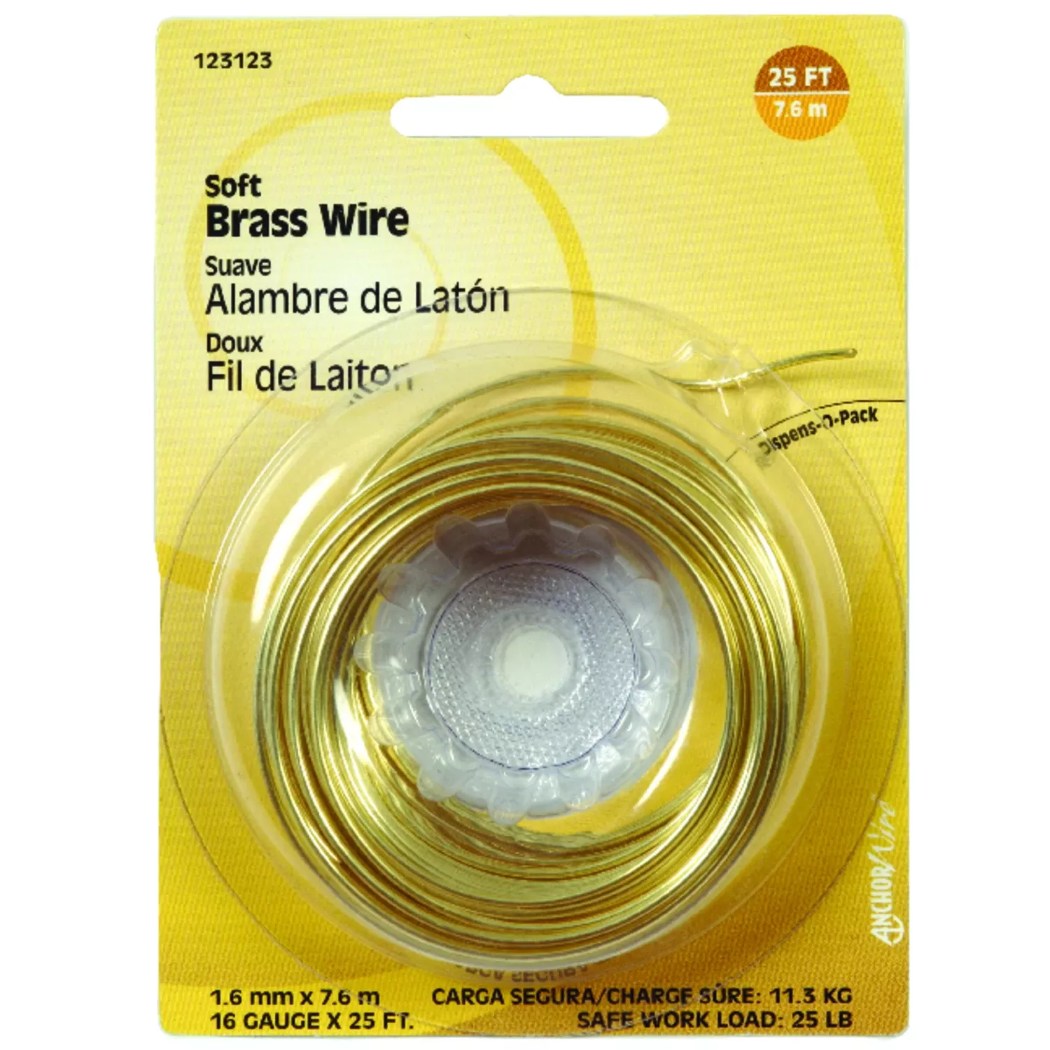 16-gauge Brass Wire, 25-ft.