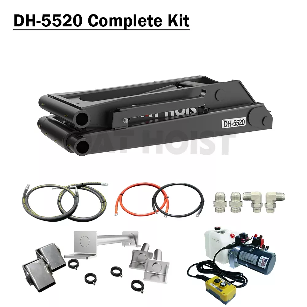 16 Ton Hydraulic Scissor Hoist Kit (Dual Cylinder) for 12–16' Dump Body | DH-5520 for Truck