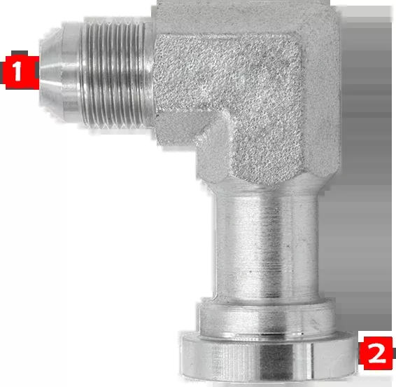 1704-08-08 | 1/2" JIC Male x 1/2" Code 61 Flange 90°