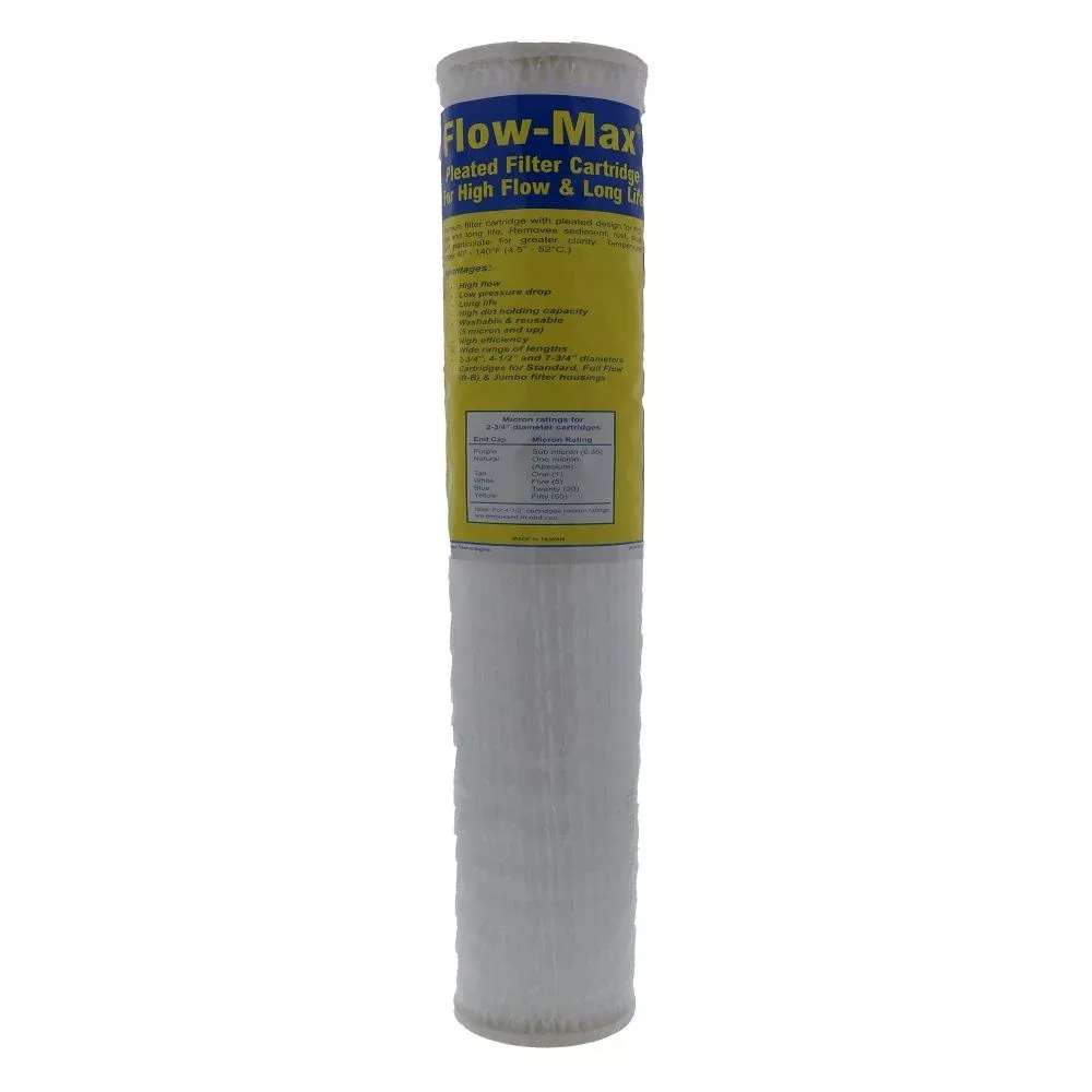 19-1/2" x 2-3/4" Flow-Max Pleated Poly - 5 mic