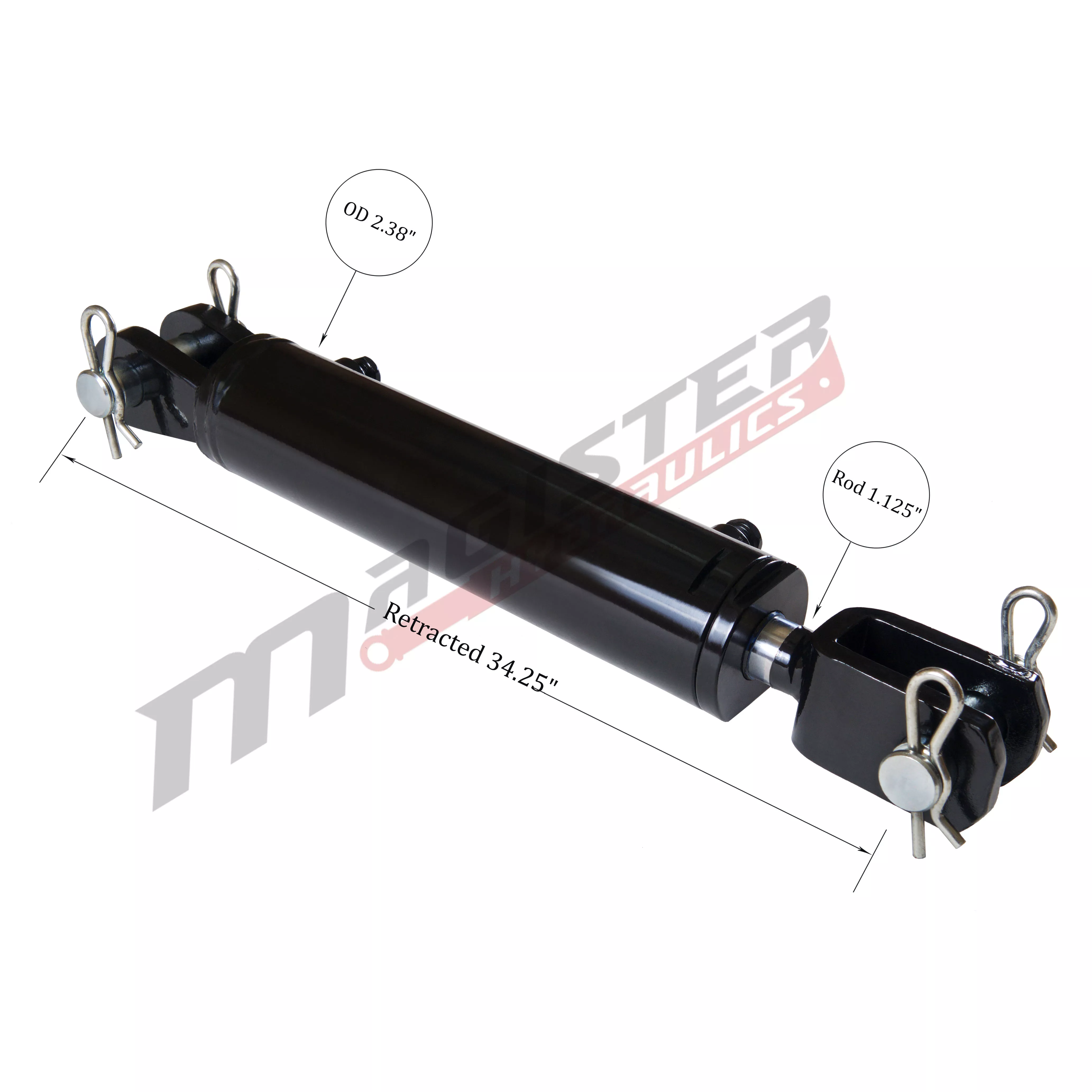 2" bore x 24" stroke ag clevis hydraulic cylinder