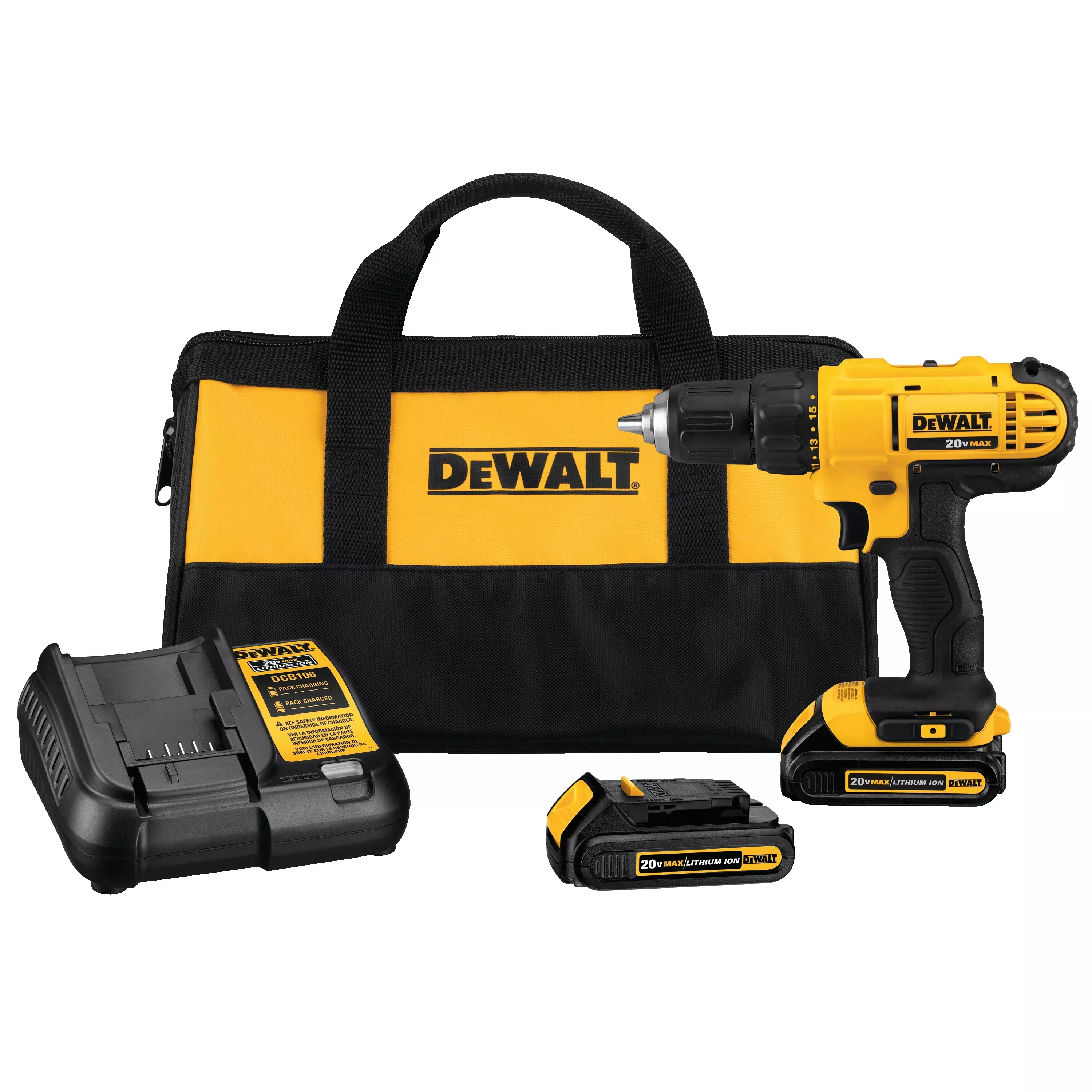 20-volt Compact Cordless Drill Driver, 1/2-in., 2 Lithium-ion Batteries