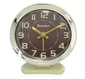 2060at Keywind Alarm Clock In Bone And Gold Finish