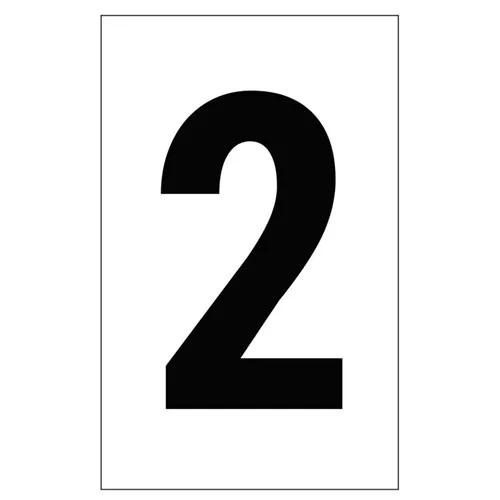2289 - Individual 2" Vinyl Numbers - Clear, "2" (Two)