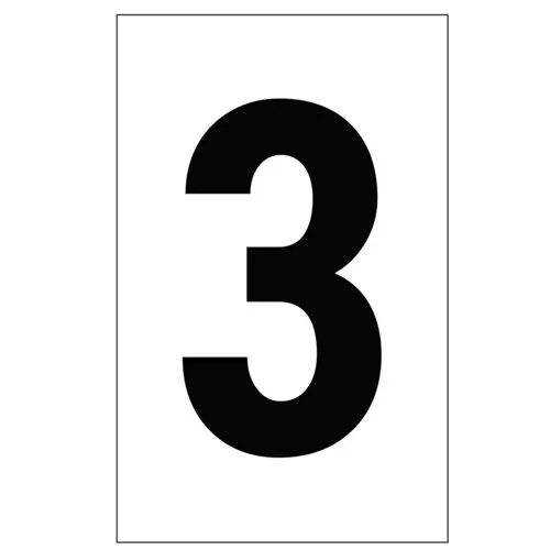 2297 - Individual 2" Vinyl Numbers - Clear, "3" (Three)