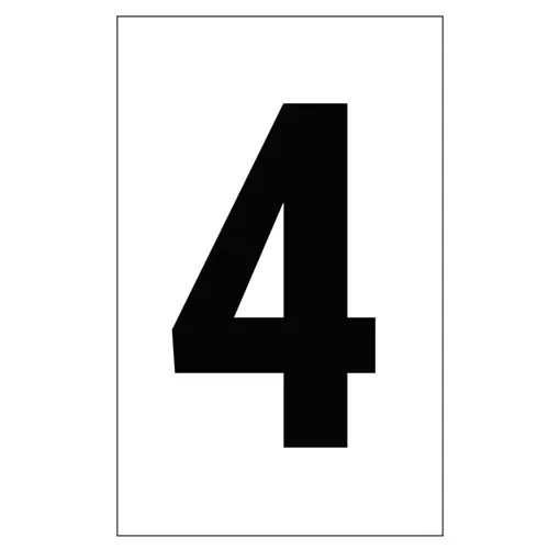 2307 - Individual 2" Vinyl Numbers - Clear, "4" (Four)