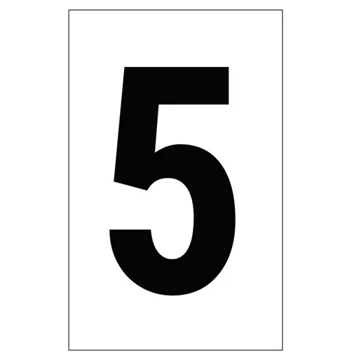 2316 - Individual 2" Vinyl Numbers - White, "5" (Five)