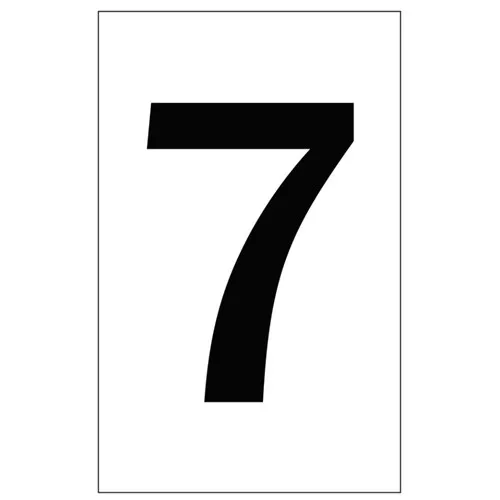 2334 - Individual 2" Vinyl Numbers - Clear, "7" (Seven)