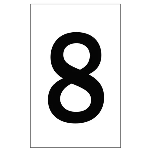 2341 - Individual 2" Vinyl Numbers - White, "8" (Eight)