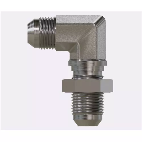 2701-LN-03-03 - 03MJ JIC Bulkhead Union Elbow 90° with Locknut