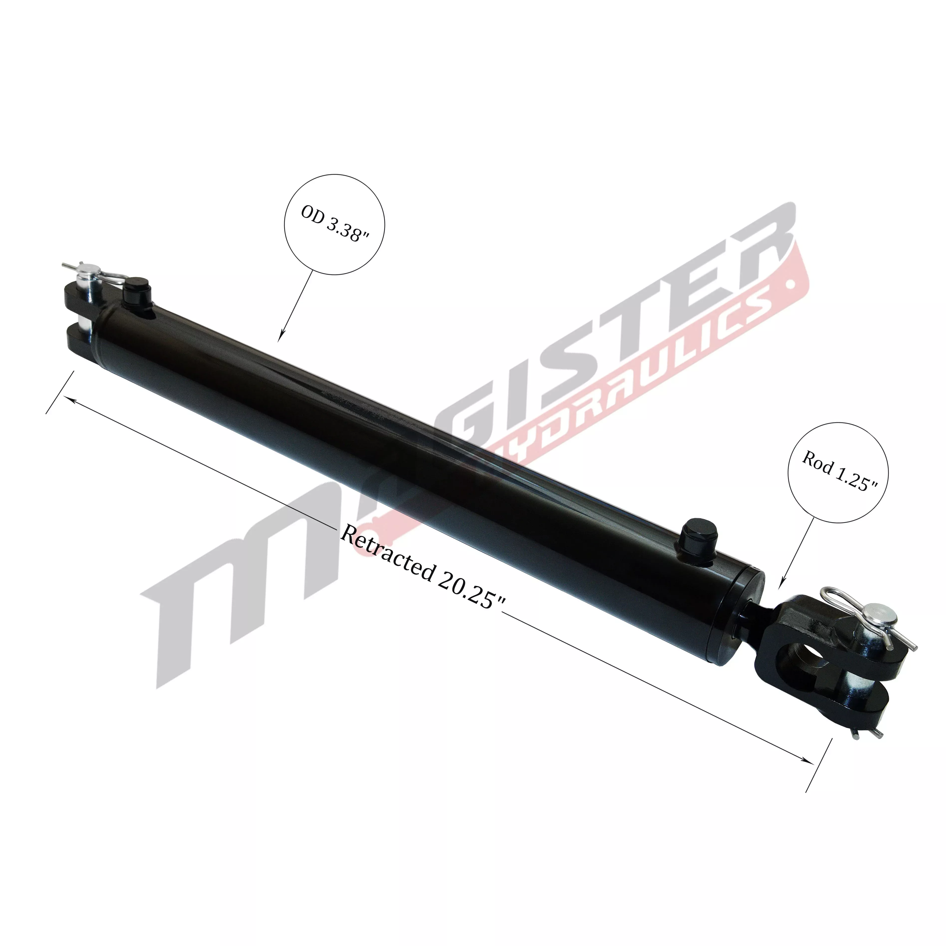 3" bore x 10" stroke ag clevis hydraulic cylinder
