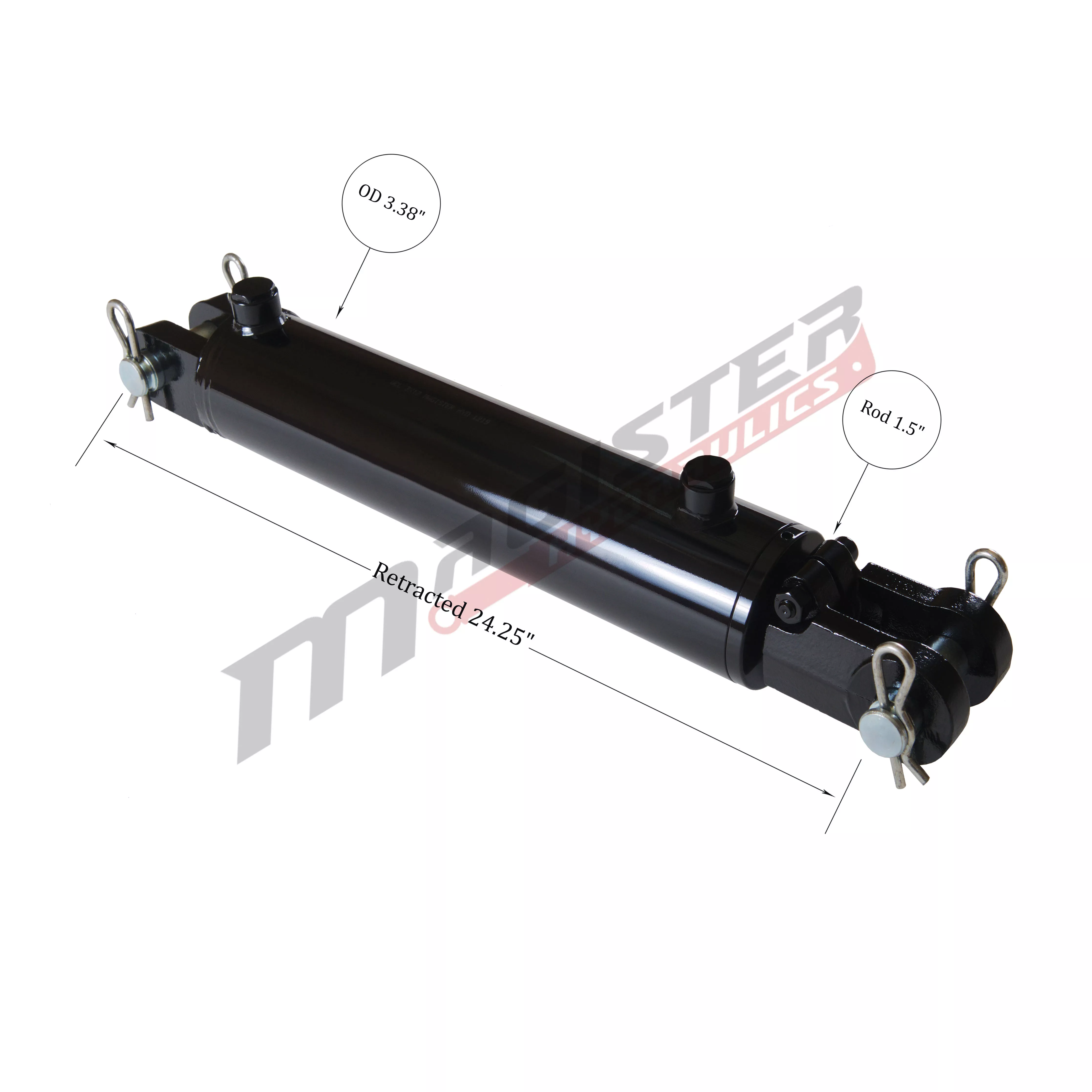 3" bore x 14" stroke clevis hydraulic cylinder