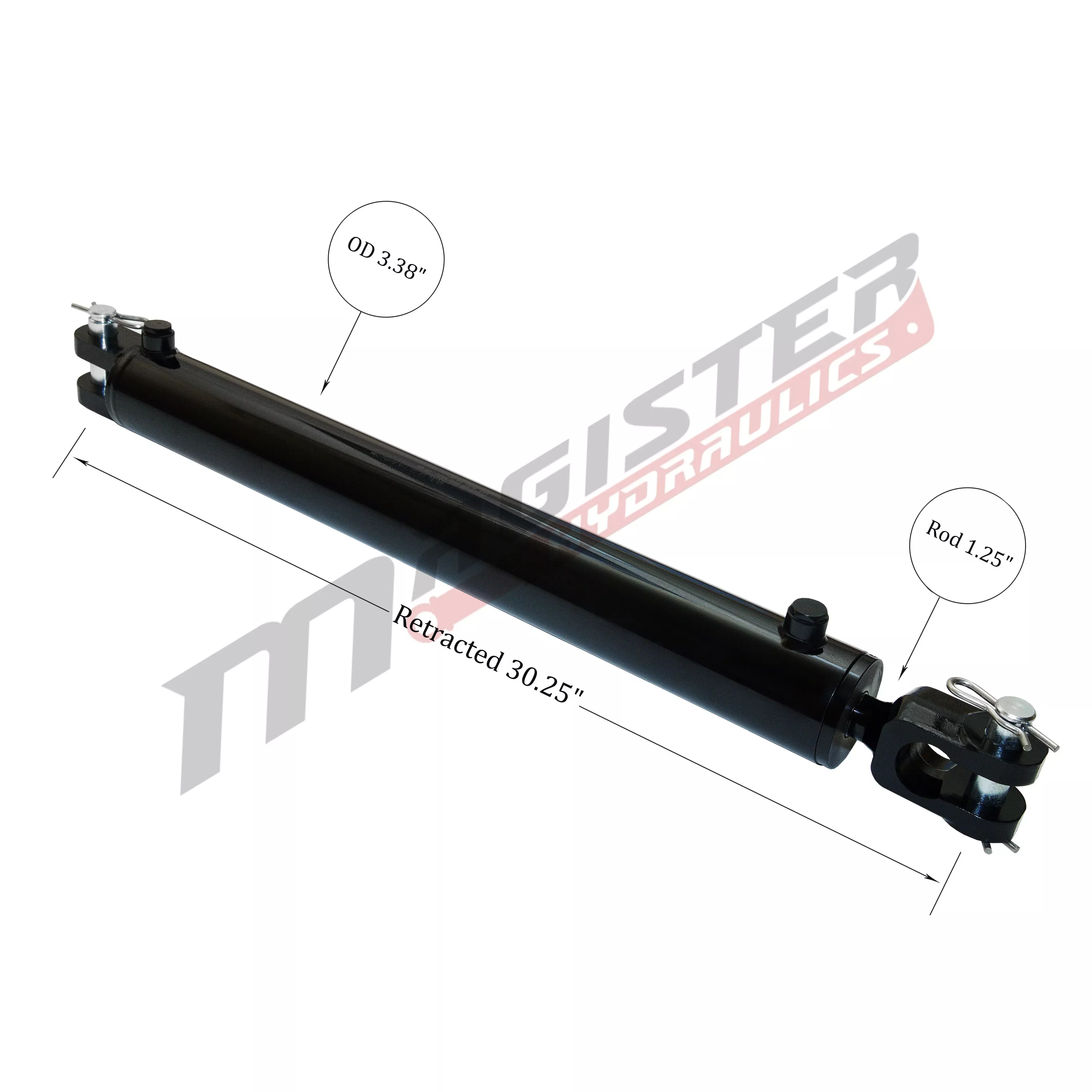 3" bore x 20" stroke ag clevis hydraulic cylinder