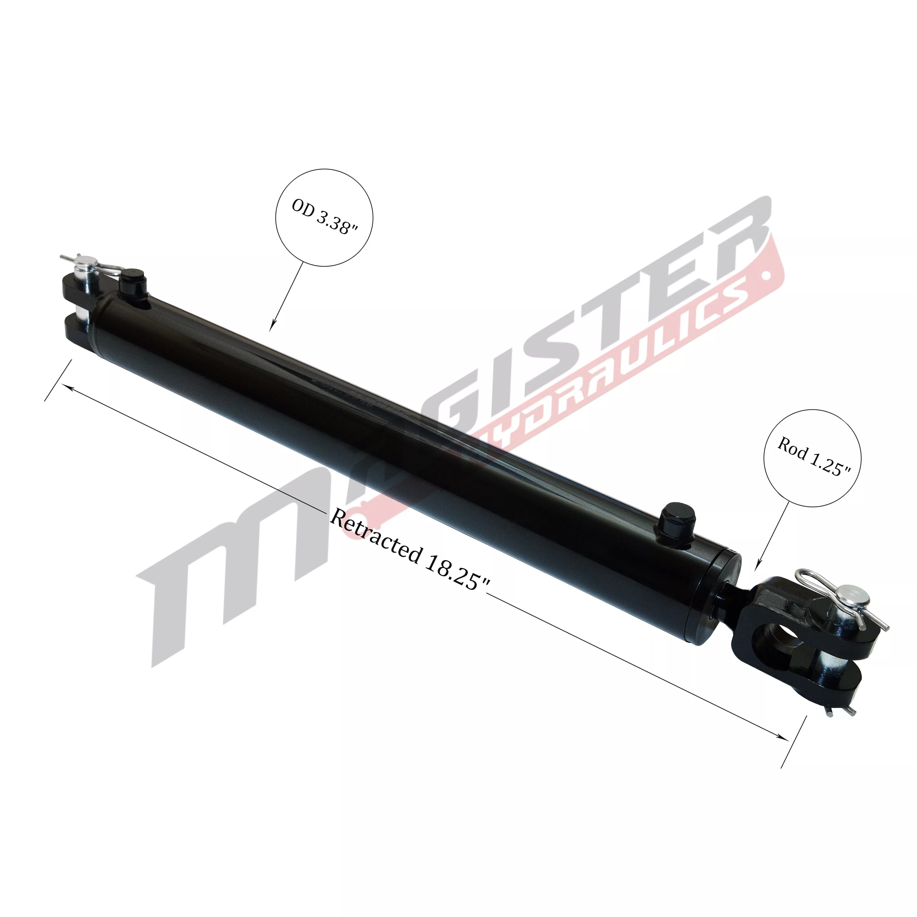 3" bore x 8" stroke ag clevis hydraulic cylinder
