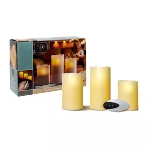 3 Piece Flameless Led Candle Set With Remote Control - Model 1641549