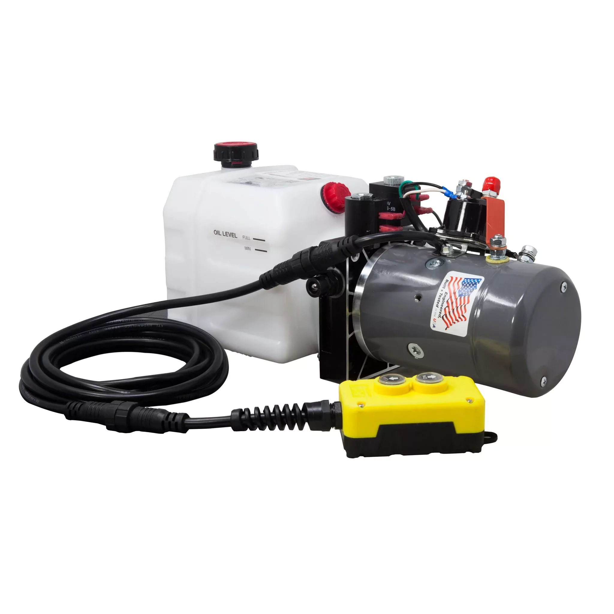 3 Quart 12V KTI Double Acting Hydraulic Pump with Manual Override