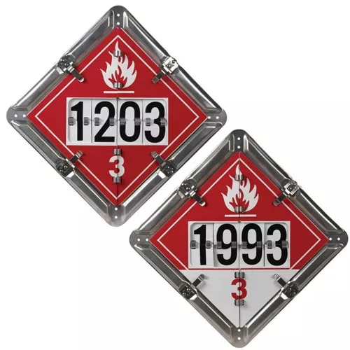 3532 - Numer-All™ Flip Placard - 2 Legend, Class 3, Unpainted Back Plate