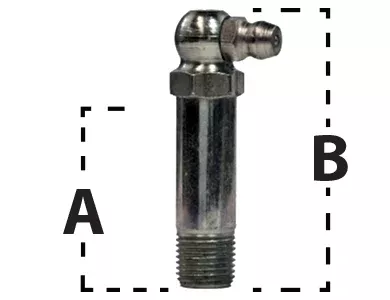 36-121 | 1/8" NPT Male Grease Fitting, 1.81" Long 90°