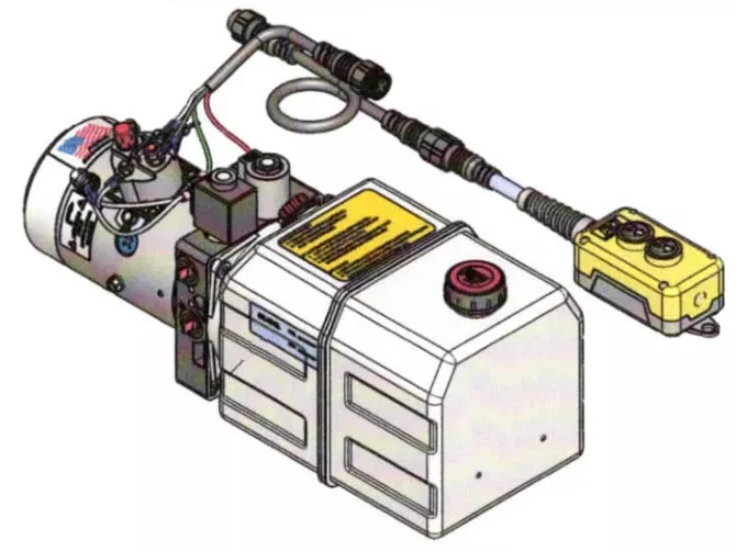 4 Quart 12V KTI Double Acting Hydraulic Pump