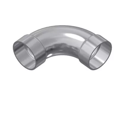 40127A - 4" 90degree Aluminum Long Radius Bend Belled