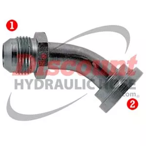 6145-32-32 | 2" JIC Male x 2" Code 61 Flange 45°