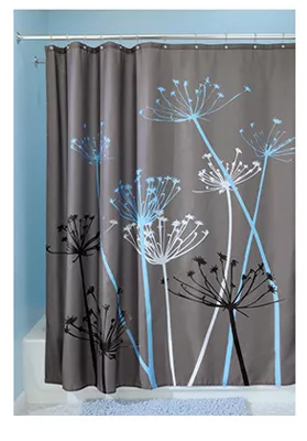 72 In. H X 72 In. W Gray Thistle Polyester Shower Curtain