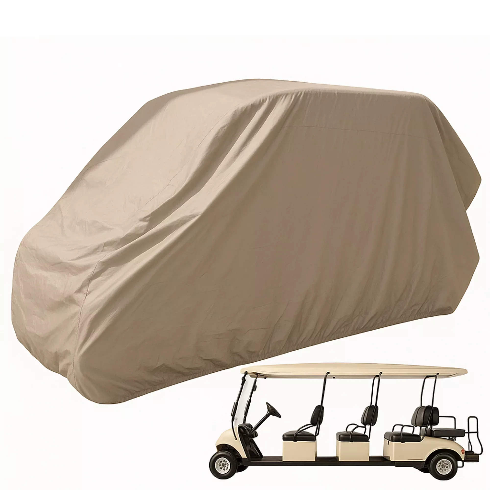 8 Passenger Golf Cart Storage Cover Taupe