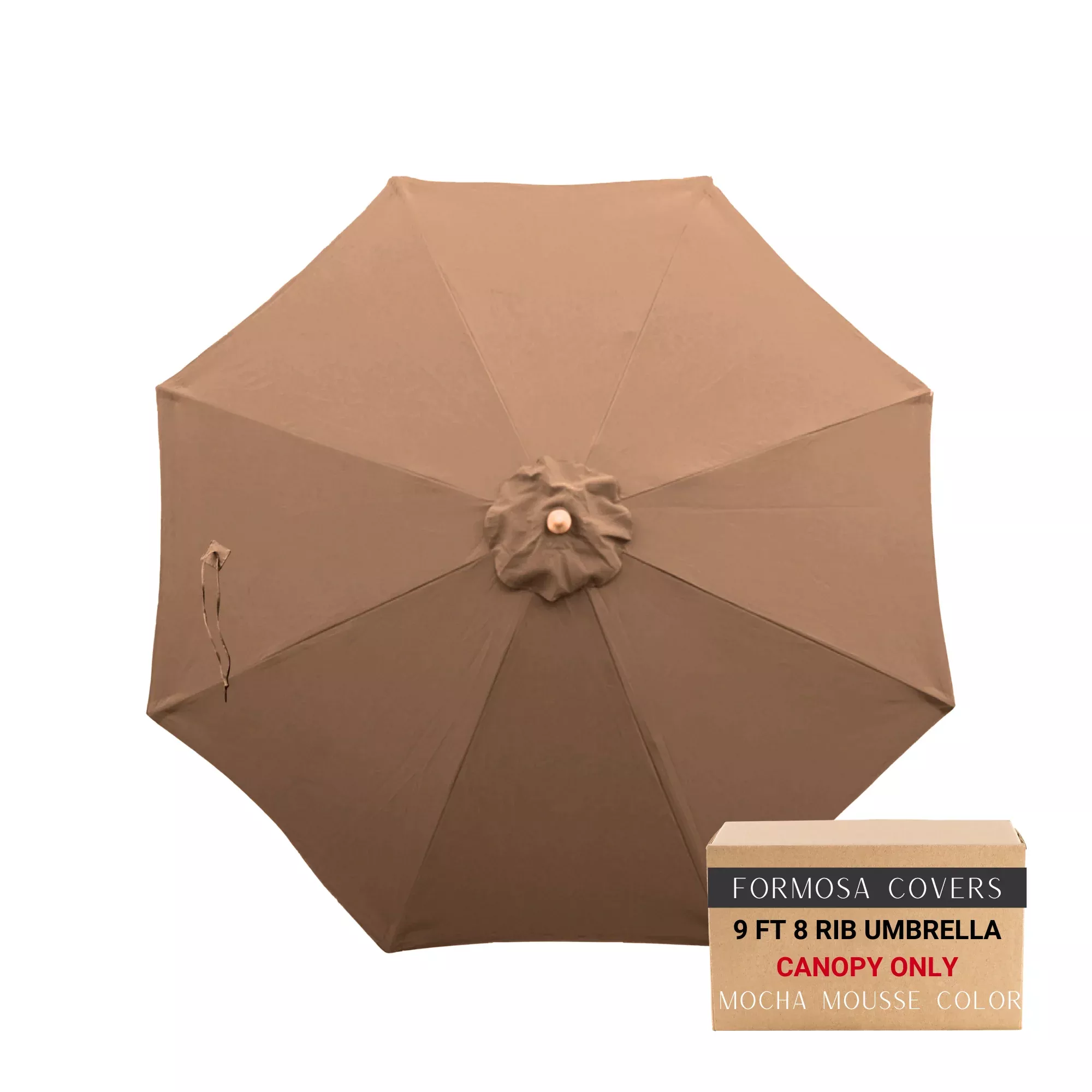 9ft Market Patio Umbrella 8 Rib Replacement Canopy Mocha Mousse