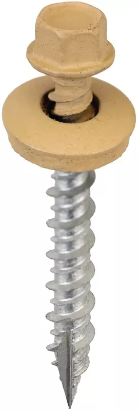 Acorn SW-MW15MT250 Screw, #9 Thread, Mocha Tan, Hex Drive, Self-Tapping, Type 17 Point, 250/BAG