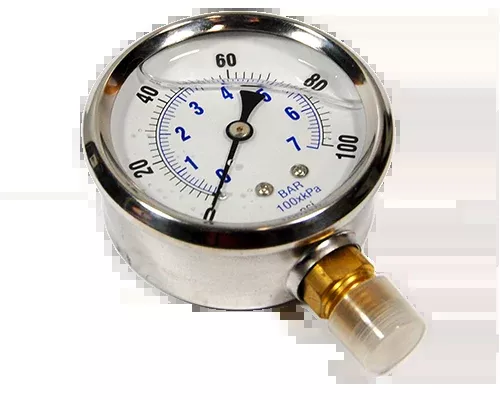 AFC-100-25 | Bottom-Mounted Pressure Gauge, 0 to 100 psi - 1/4" NPT