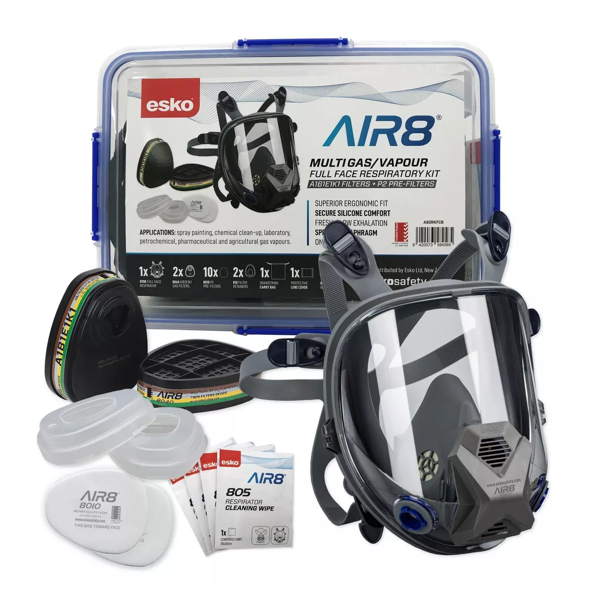 Air8 8900 Full face Respirator Medium Complete Kit