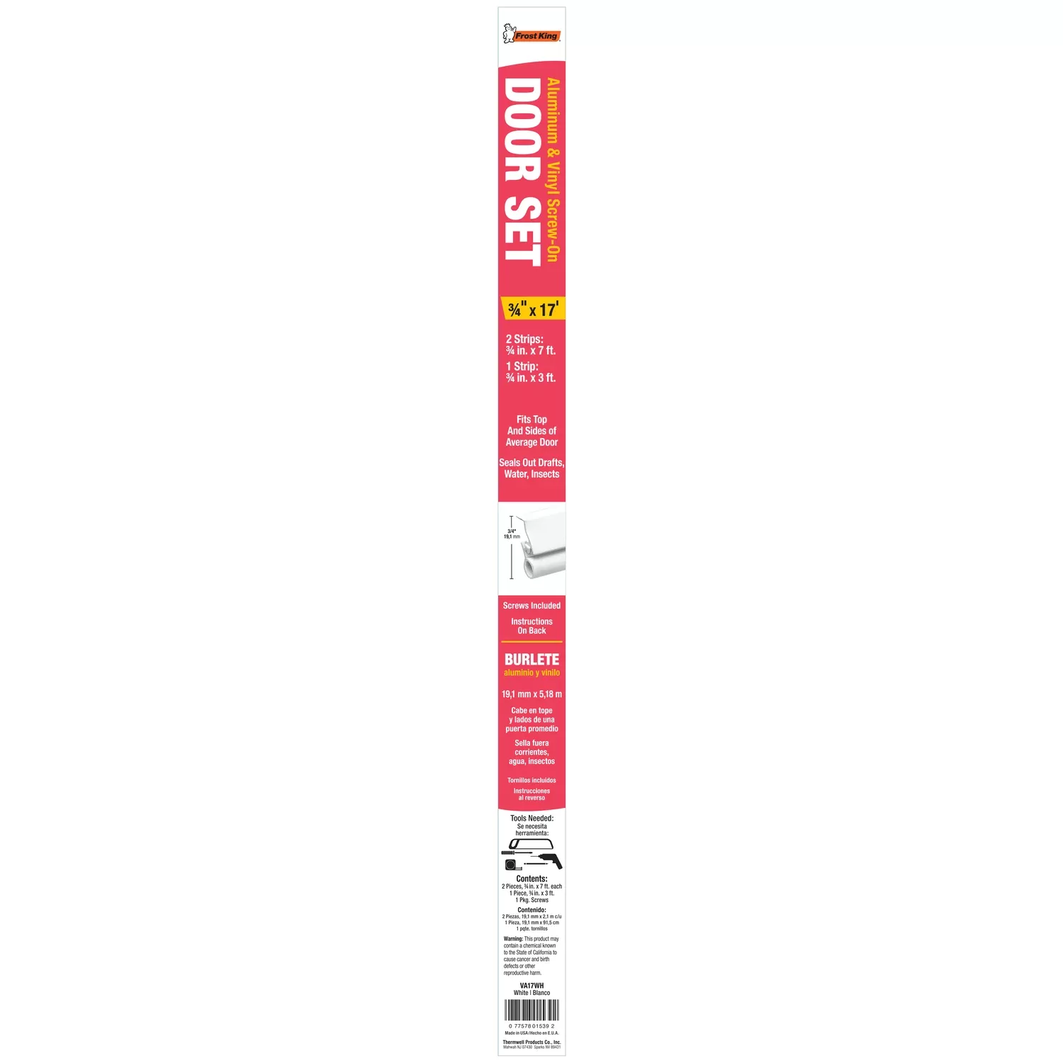 Aluminum & Vinyl Door Seal Set, 17 Ft.