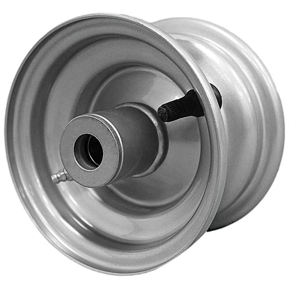 Antego 5x3 Chrome-Silver Mower Wheels, 4.62-Inch Hub, 2-Pack