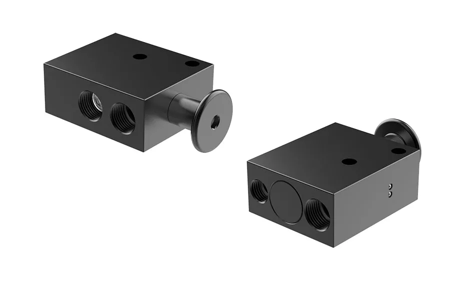 B2400-889-BLK | Push-Pull Combination Valve 1/4” NPT, 3-2, Push-Pull, Remote Reset