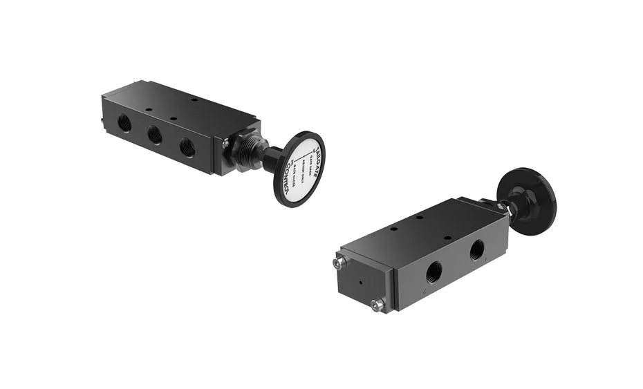 B2400-B39 | Push Pull Valve | 1/4” NPT, 5-3, Vented Cap-Push Pull With Detent + Labels