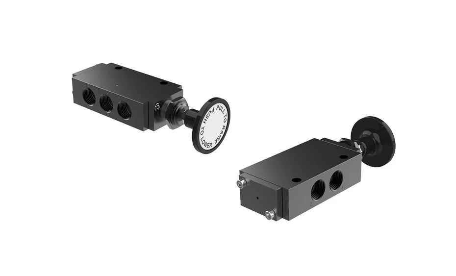 B2400-B40 | Push Pull Valve | 19/50” NPT, 5-2, Vented Cap-Push Pull With Detent + Labels