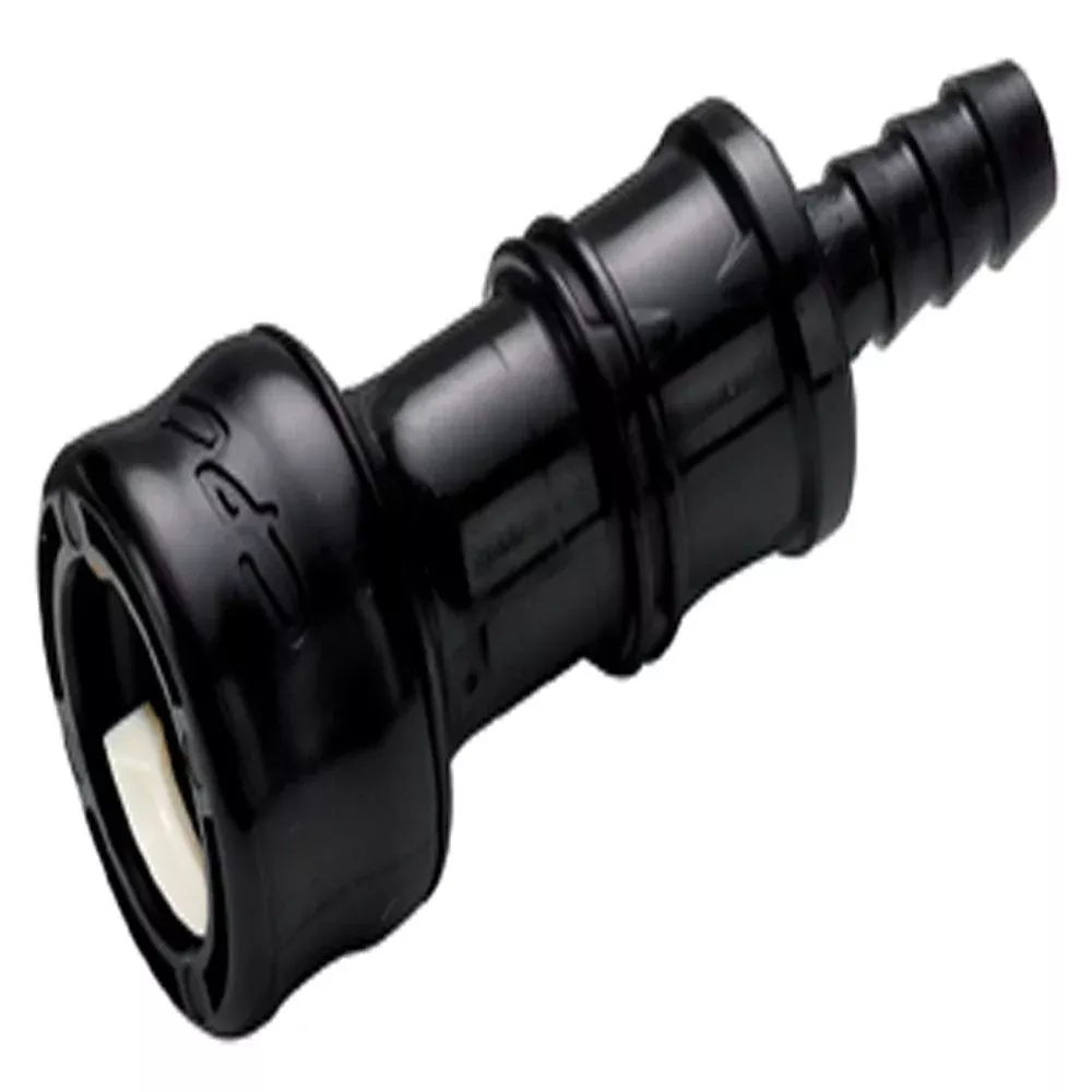 BACD17006MBLK Valved Hose Barb Coupling Body Molded Black 3/8 ID Barb