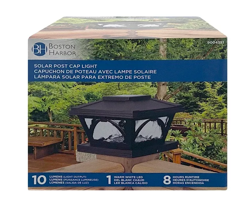 Boston Harbor 26088 Solar Fence Post Cap, Glass/Plastic, Bronze