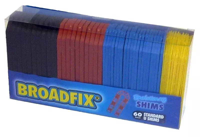 Broadfix STU60A-US U-Shim, 1-3/4 in L, 4 in W, Polypropylene, Assorted