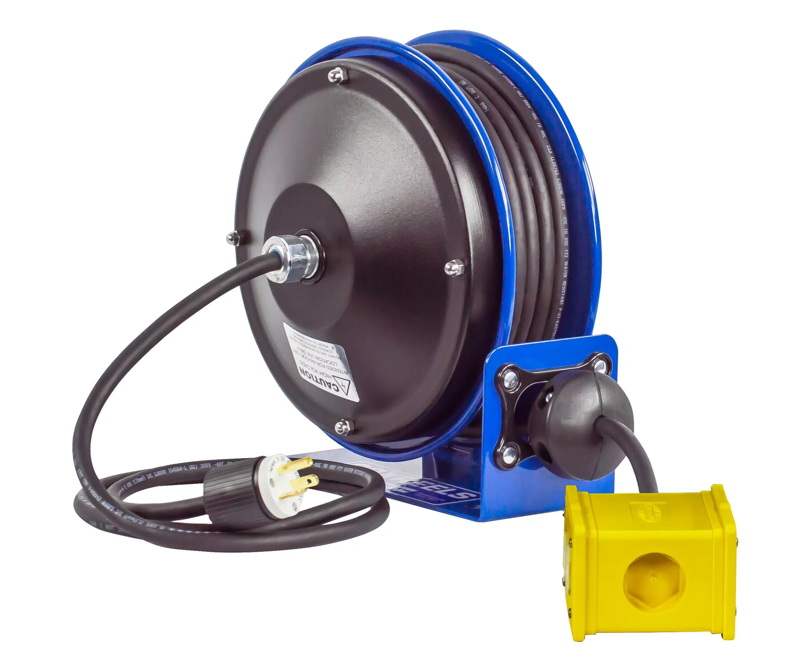Coxreels PC10-3012-B Compact Spring Driven Cord Reel Quad Receptacle 12GAx30ft