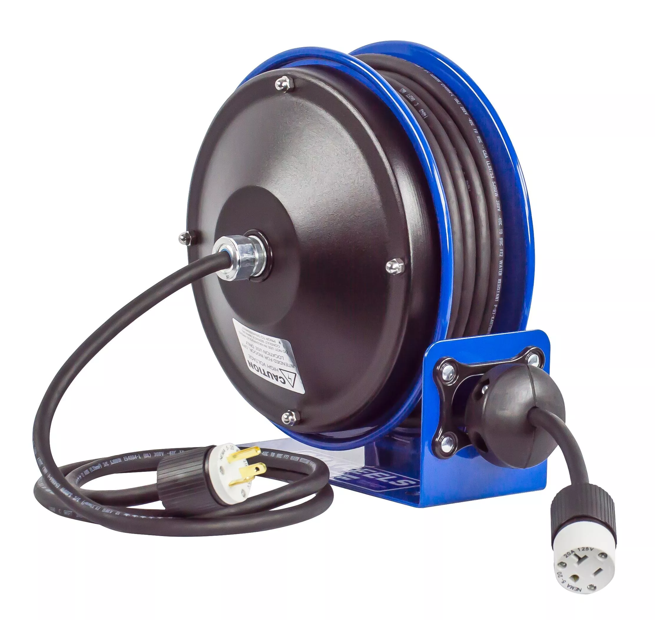 Coxreels PC10-3012-A Compact Spring Driven Cord Reel Single Receptacle 12GAx30ft