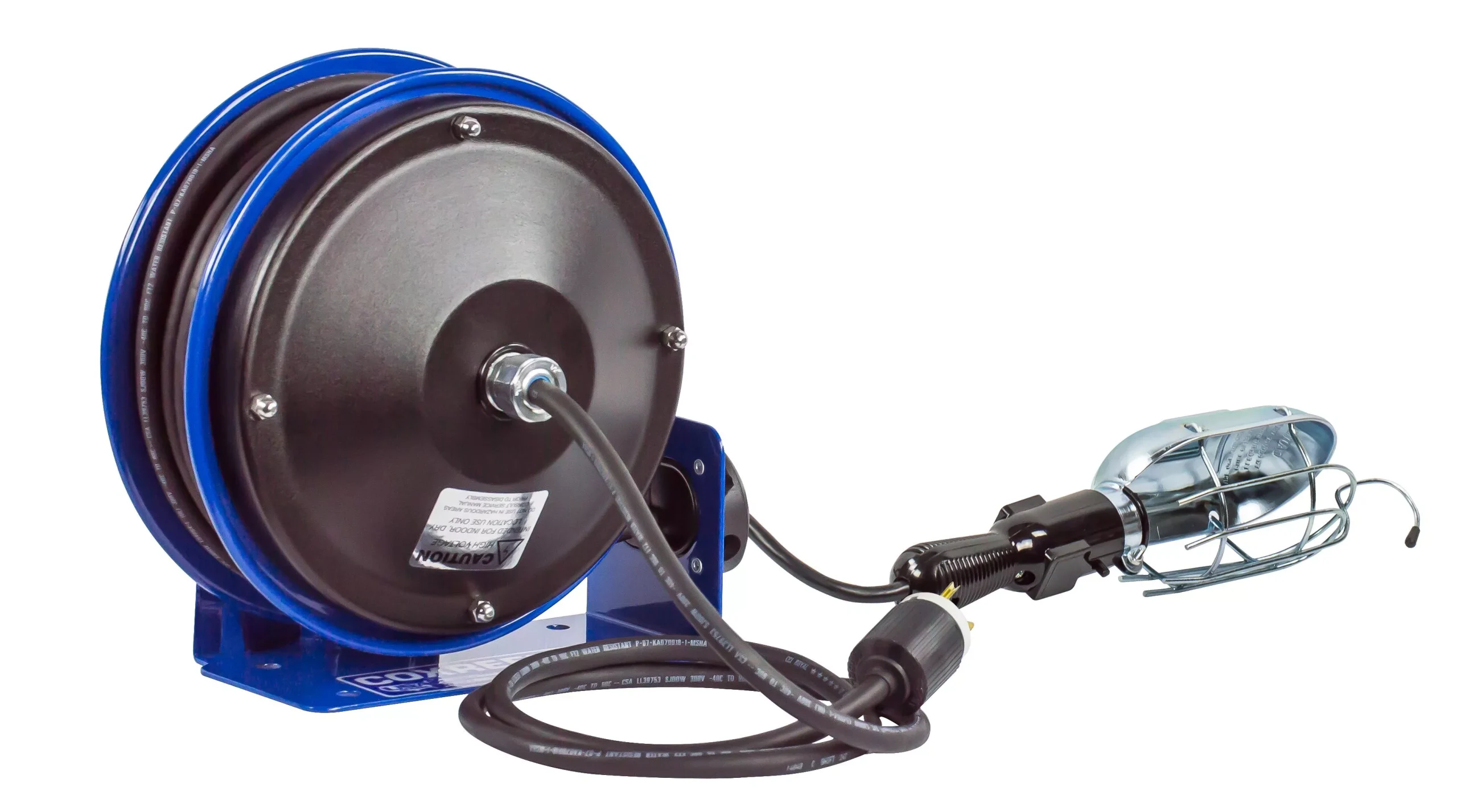 Coxreels PC10-3016-E Compact Spring Driven Cord Reel incand Caged Light 16GAx30ft