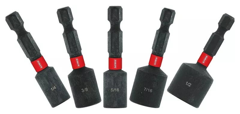 Diablo DNTSS-S5 Series Nutsetter Set, 1-7/8 in Dimensions, 5-Piece, Assorted, Magnetic